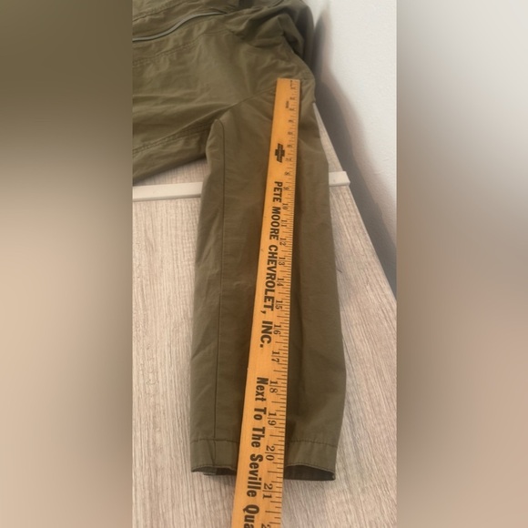 J. Crew Olive Green Full Zip Cinch Crop Waist Hoodie Windbreaker Jacket - Picture 5 of 8